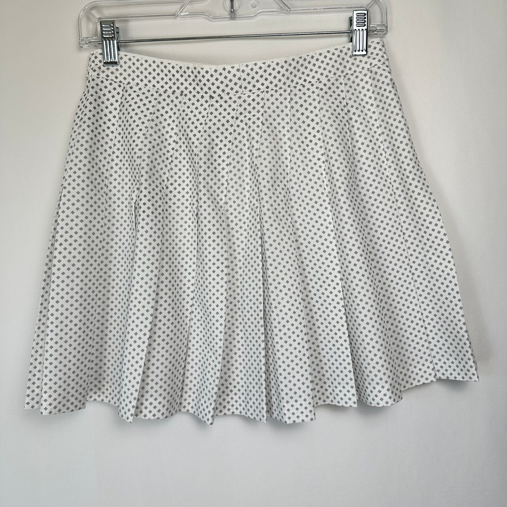 Vintage Tail Tennis Pleated Skirt Womens 12 White Gray Diamond Sporty Pickleball